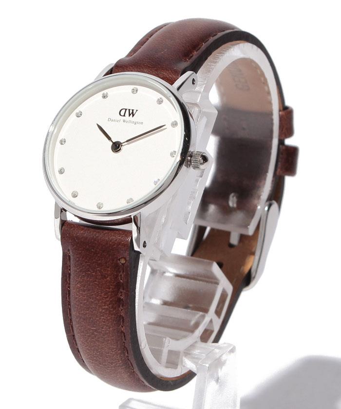 Daniel Wellington Classy Bristol White Dial Brown Leather Strap Watch For Women - DW00100070