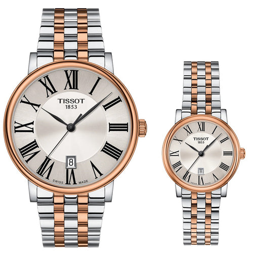 Tissot T Classic Carson Premium Silver Dial Two Tone Steel Strap Watch For Men - T122.410.22.033.00