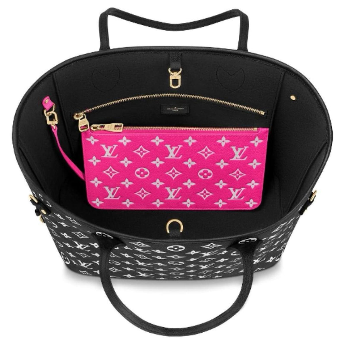 Louis Vuitton Spring In The City Neverfull MM Tote Bag - Black White Pink