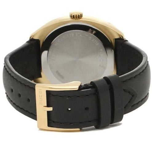 Gucci GG2570 Quartz Black Dial Black Leather Strap Watch For Women - YA142408
