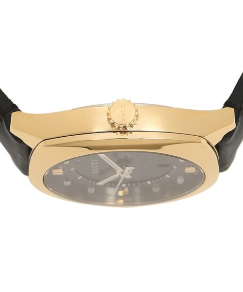 Gucci GG2570 Quartz Black Dial Black Leather Strap Watch For Women - YA142408