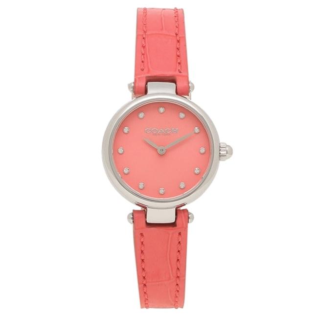 Coach Park Pink Dial Pink Leather Strap Watch for Women - 14503536