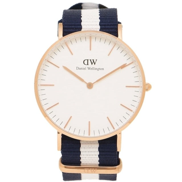 Daniel Wellington Classic Glasgow White Dial Two Tone NATO Strap Watch For Women - DW00100031