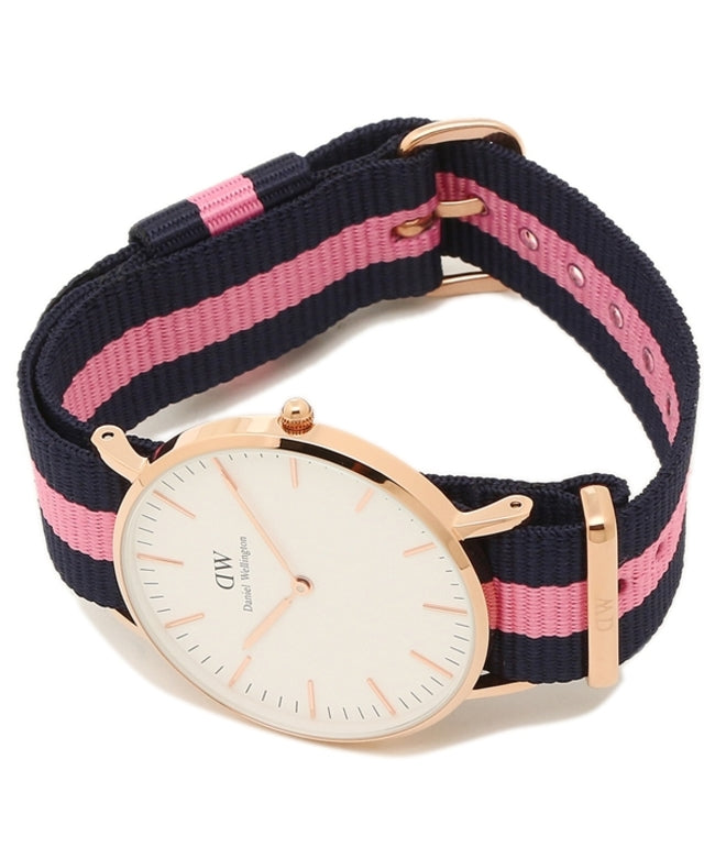 Daniel Wellington Classic Winchester White Dial Three Tone Nylon Strap Watch For Women - DW00100033