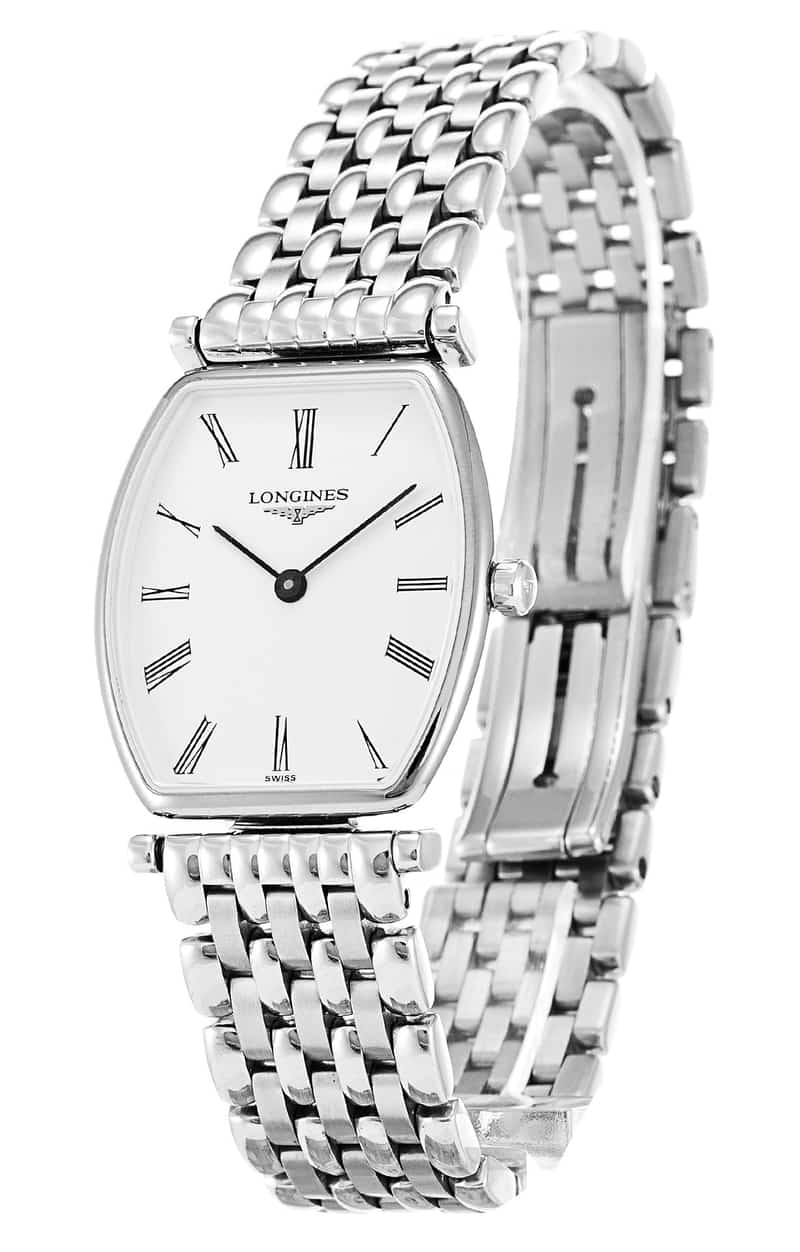 Longines La Grande Classique de Longines Tonneau White Dial Silver Steel Strap Watch for Women - L4.205.4.11.6