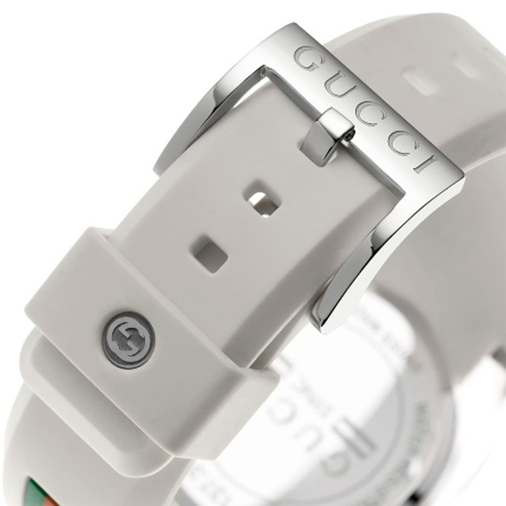 Gucci Sync Quartz White Dial White Rubber Strap Unisex Watch - YA137302