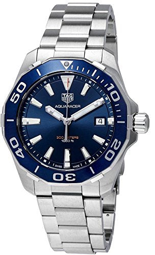 Tag Heuer Aquaracer Blue Dial Quartz Silver Steel Strap Watch for Men - WAY111C.BA0928