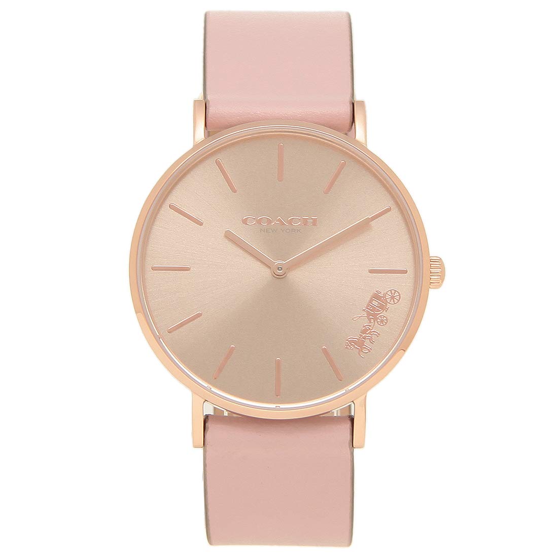 Coach Delancey Gold Dial Pink Leather Strap Watch for Women - 14503332