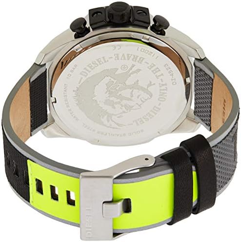 Diesel Mega Chief Chronograph Black Dial Grey Nylon Strap Watch For Men - DZ4523