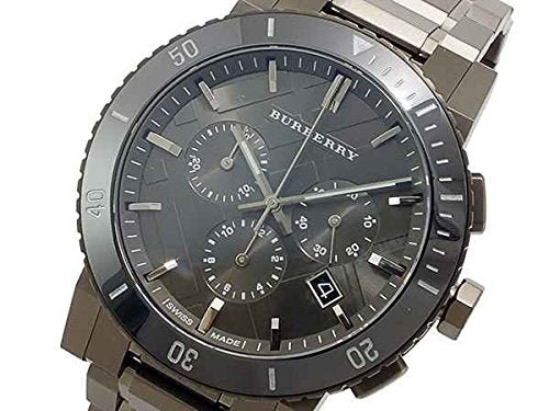 Burberry The City Grey Dial Gunmetal Grey Steel Strap Watch for Men - BU9381