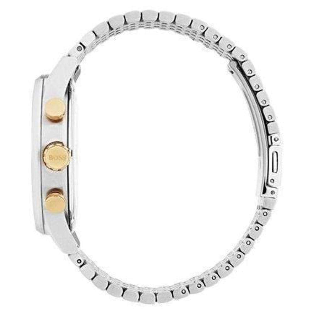 Hugo Boss Navigator Chronograph White Dial Two Tone Steel Strap Watch for Men - 1513499