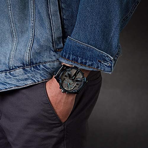 Diesel Daddy 2.0 Chronograph Grey Dial Blue Steel Strap Watch For Men - DZ7414
