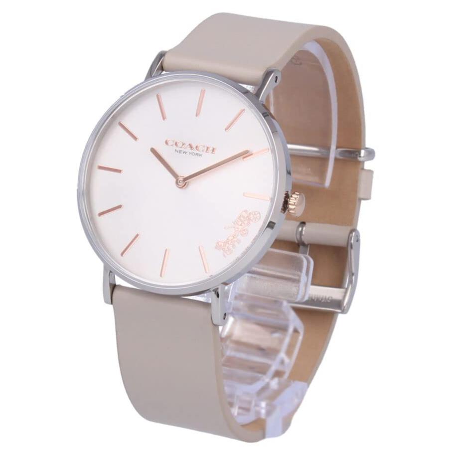 Coach Perry White Dial Pink Leather Strap Watch for Women - 14503128
