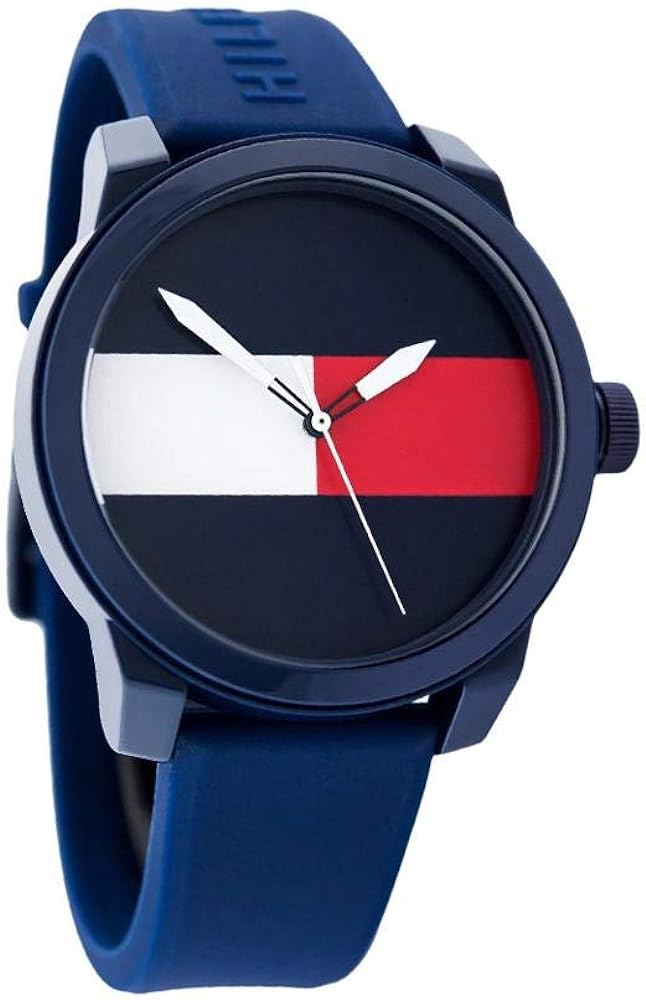 Tommy Hilfiger Denim Quartz Blue Dial Blue Rubber Strap Watch for Men - 1791322
