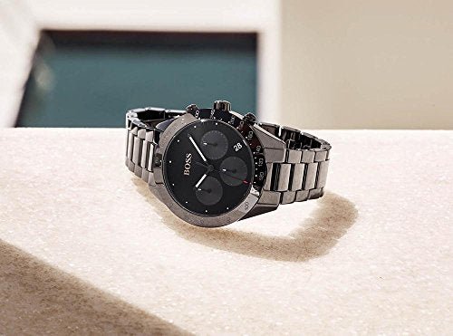 Hugo Boss Talent Chronograph Ceramic Black Dial Black Steel Strap Watch for Men - 1513581