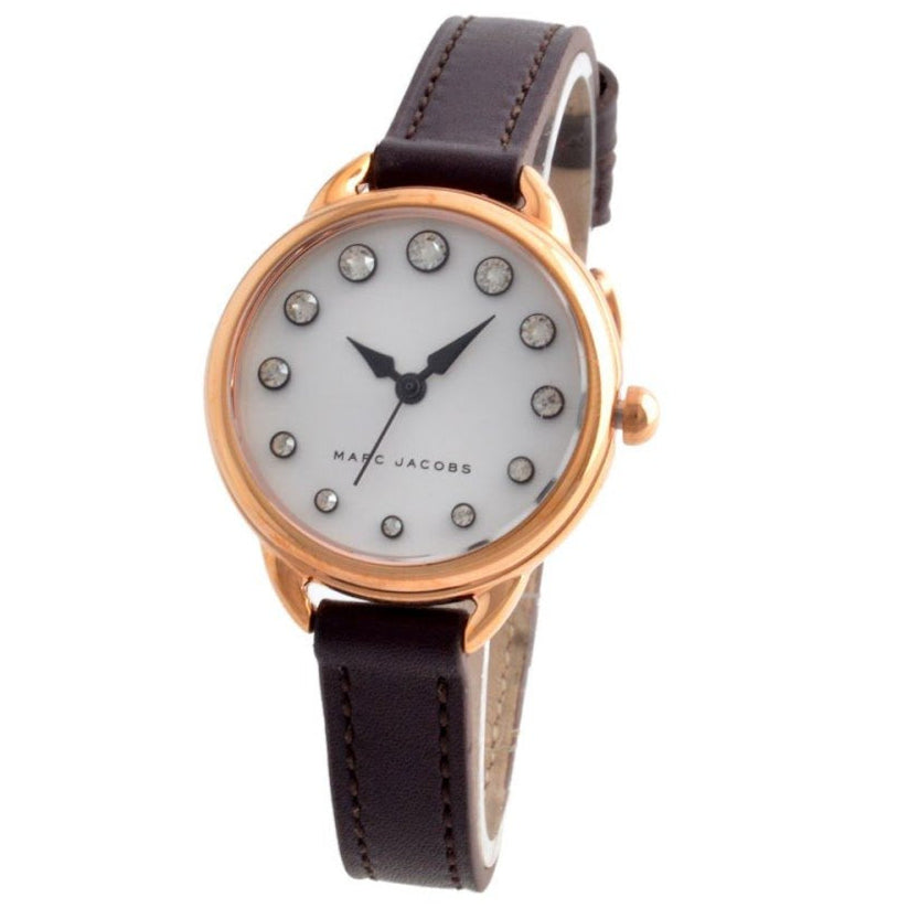 Marc Jacobs Betty White Dial Brown Leather Strap Watch for Women - MJ1481