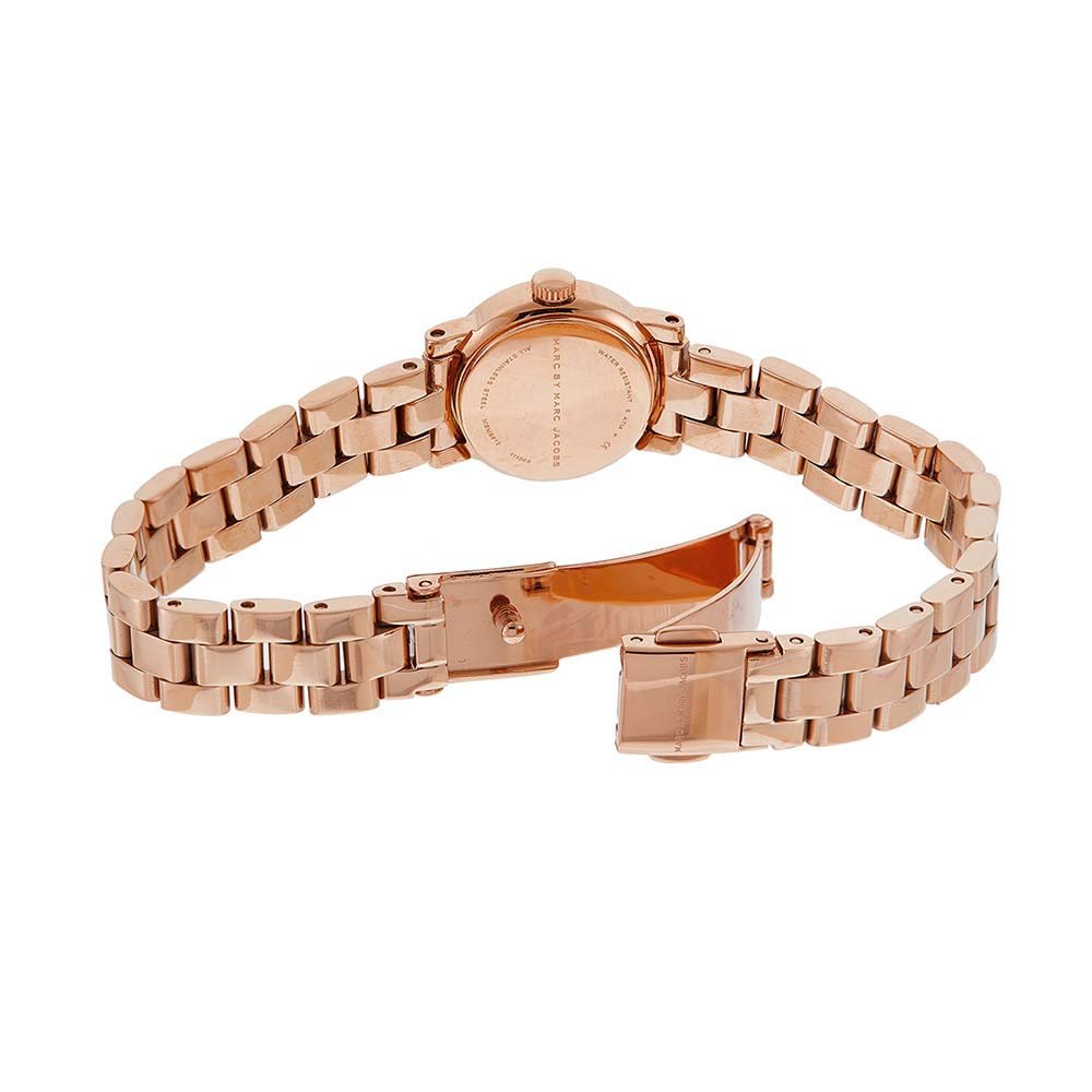 Marc Jacobs Amy White Dial Rose Gold Steel Strap Watch for Women - MBM8613