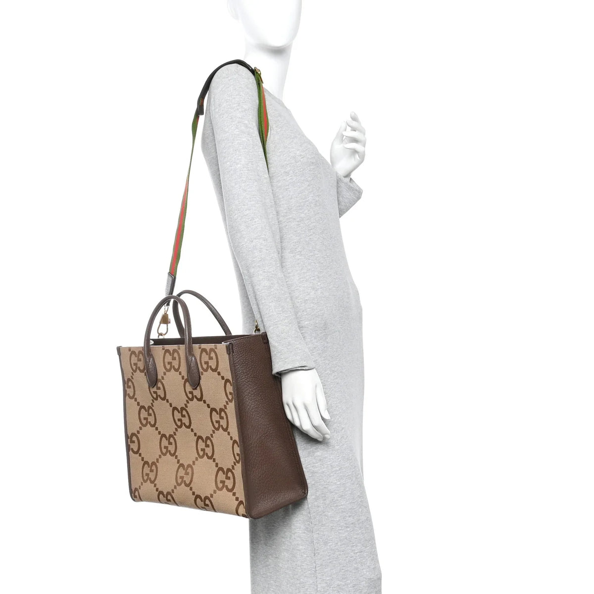 Gucci GG Textured Tote Bag – Beige