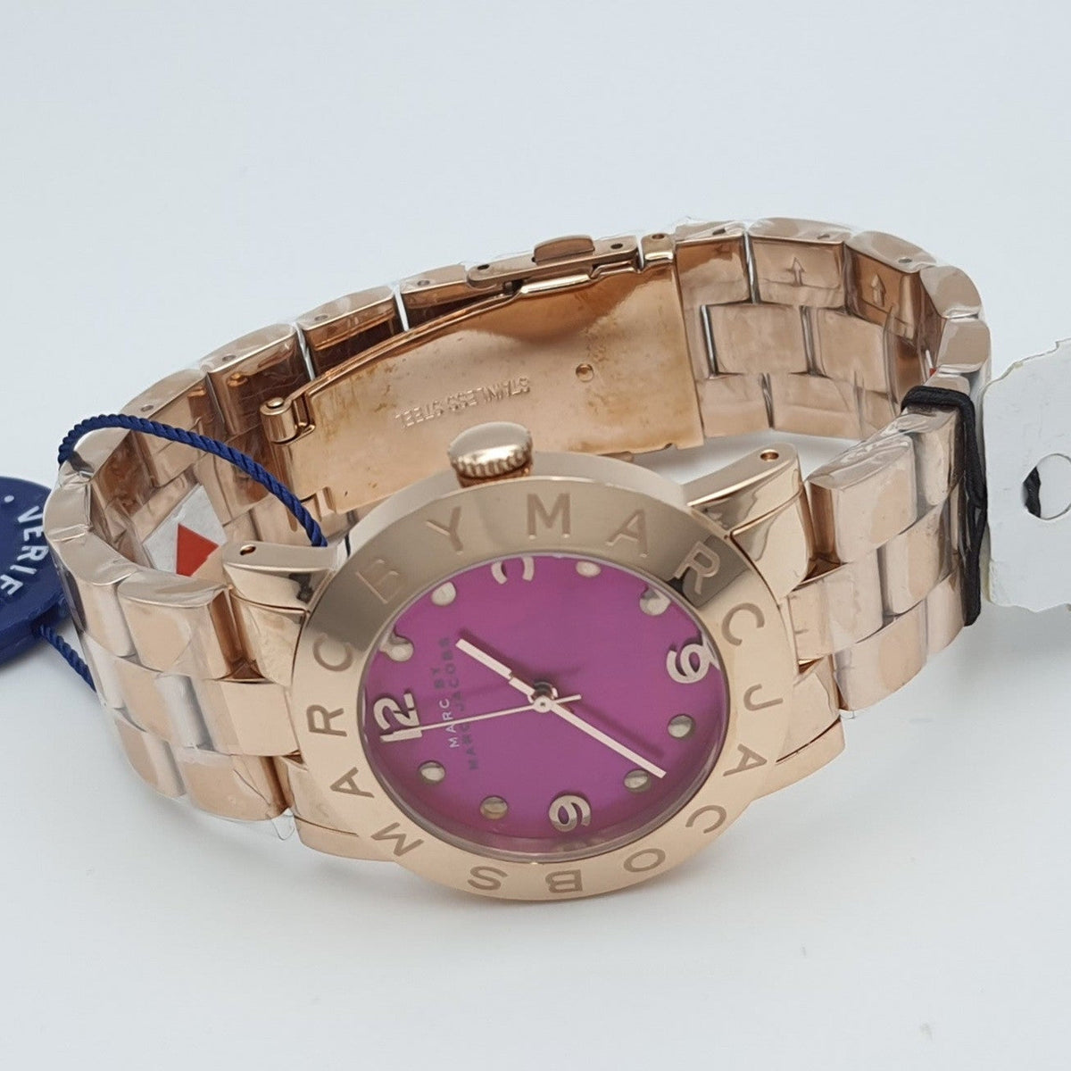 Marc Jacobs Amy Pink Dial Rose Gold Steel Strap Dial Watch for Women - MBM8625