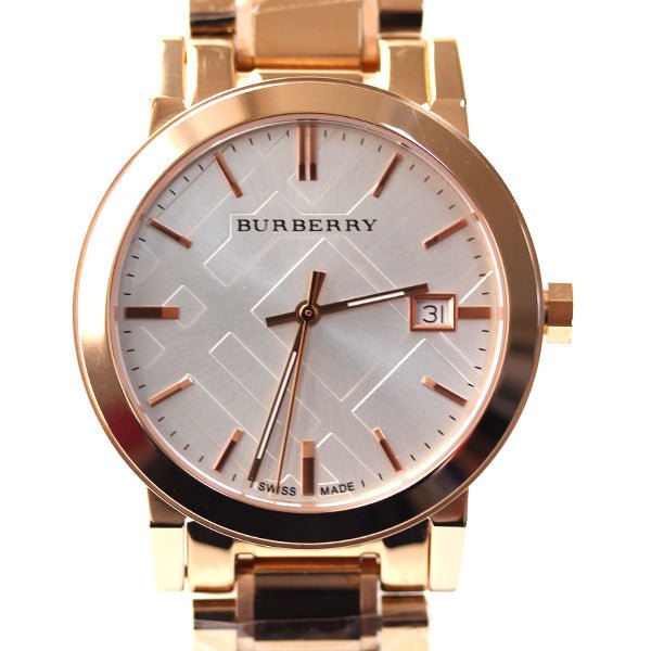 Burberry The City White Dial Rose Gold Steel Strap Watch for Women - BU9004