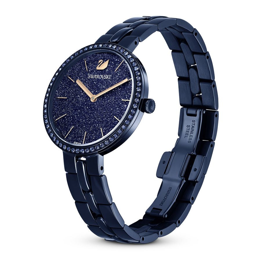 Swarovski Cosmopolitan Crystals Blue Dial Blue Steel Strap Watch for Women - 5647452
