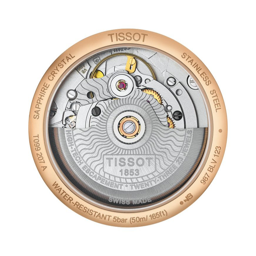 Tissot Chemin Des Tourelles Powermatic 80 Lady Brown Dial Brown Leather Strap Watch For Women - T099.207.36.447.00