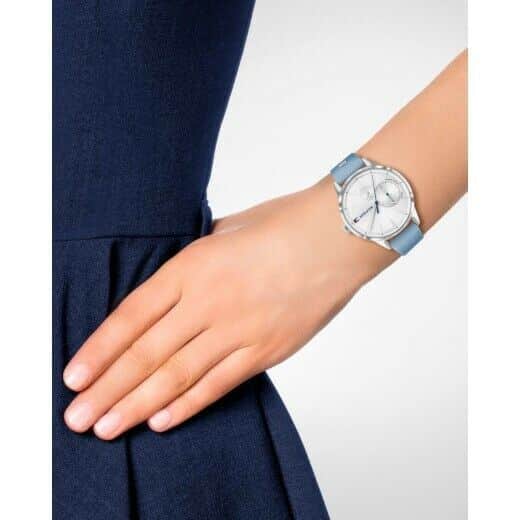 Tommy Hilfiger Brooke Silver Dial Blue Leather Strap Watch for Women - 1782023