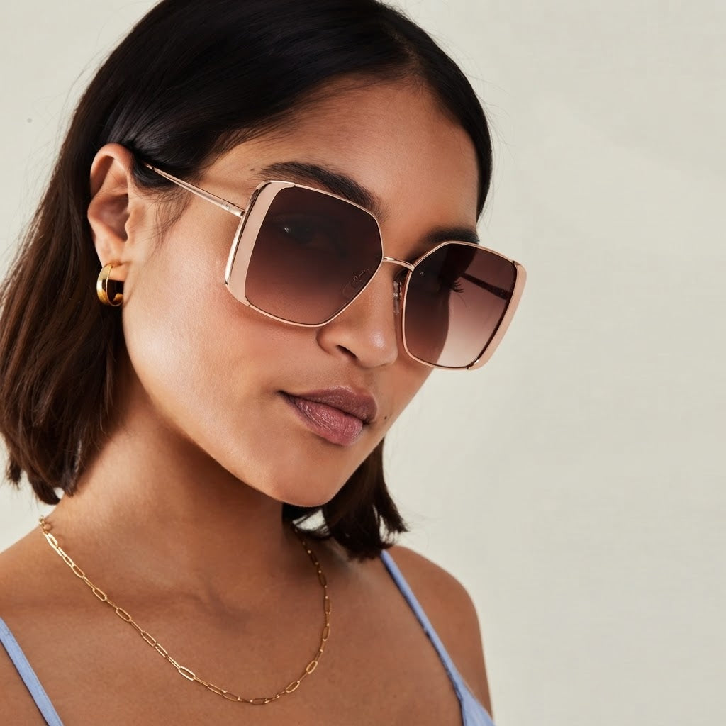 Louis Vuitton Women Square Frame Satin Brown Sunglasses