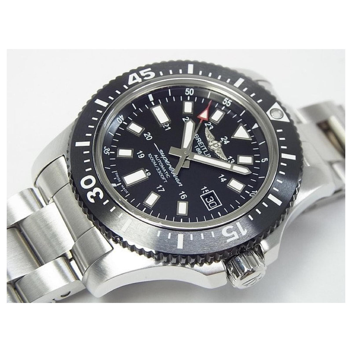 Breitling Superocean II Special 44mm Black Dial Silver Steel Strap Watch for Men - Y1739310/BF45/162A
