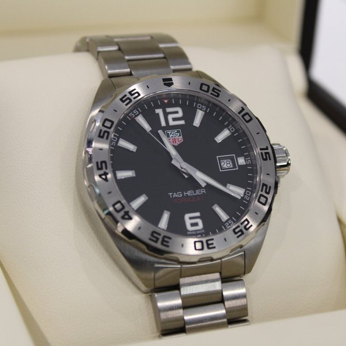 Tag Heuer Formula 1 Stainless Steel 41mm Black Dial Silver Steel Strap Watch for Men - WAZ1112.BA0875