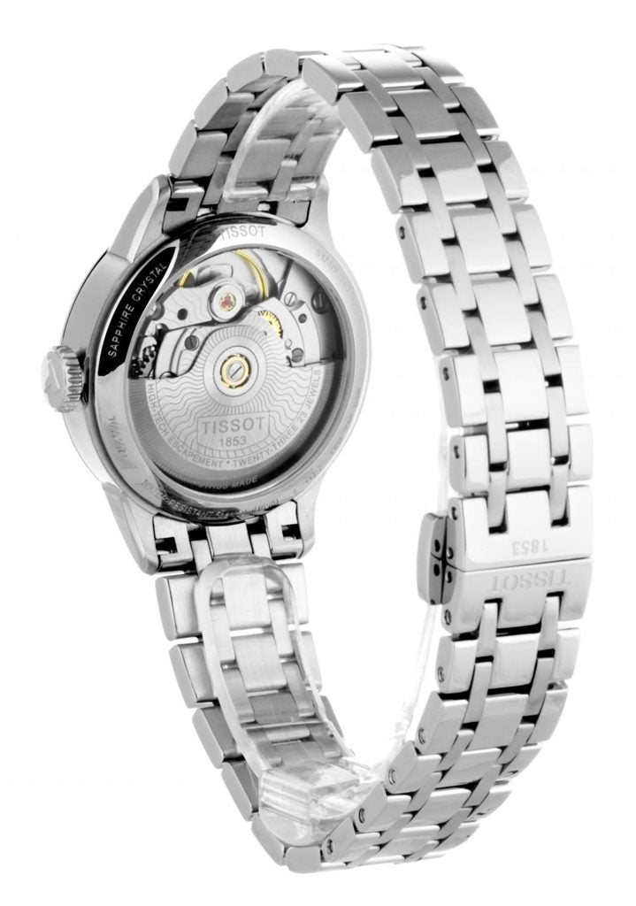 Tissot Chemin Des Tourelles Powermatic 80 Rubies Mother of Pearl Dial Silver Steel Strap Watch For Women - T099.207.11.113.00