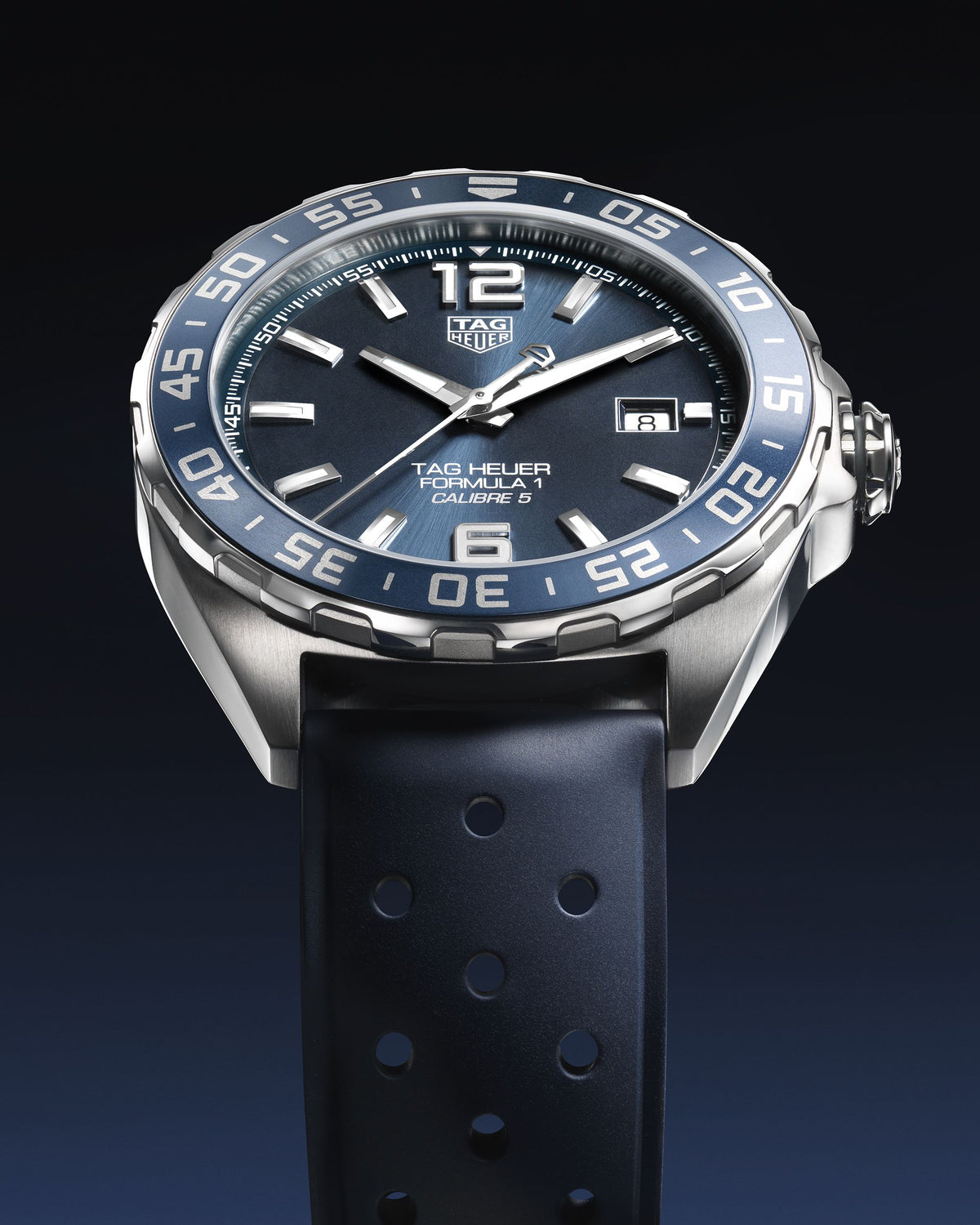 Tag Heuer Formula 1 Bucherer Blue Edition Blue Dial Blue Calfskin Strap Watch for Men - WAZ2015.FT8023