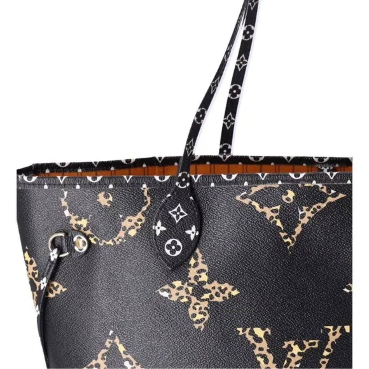 Louis Vuitton Giant Jungle Neverfull MM Tote Bag - Black and Brown