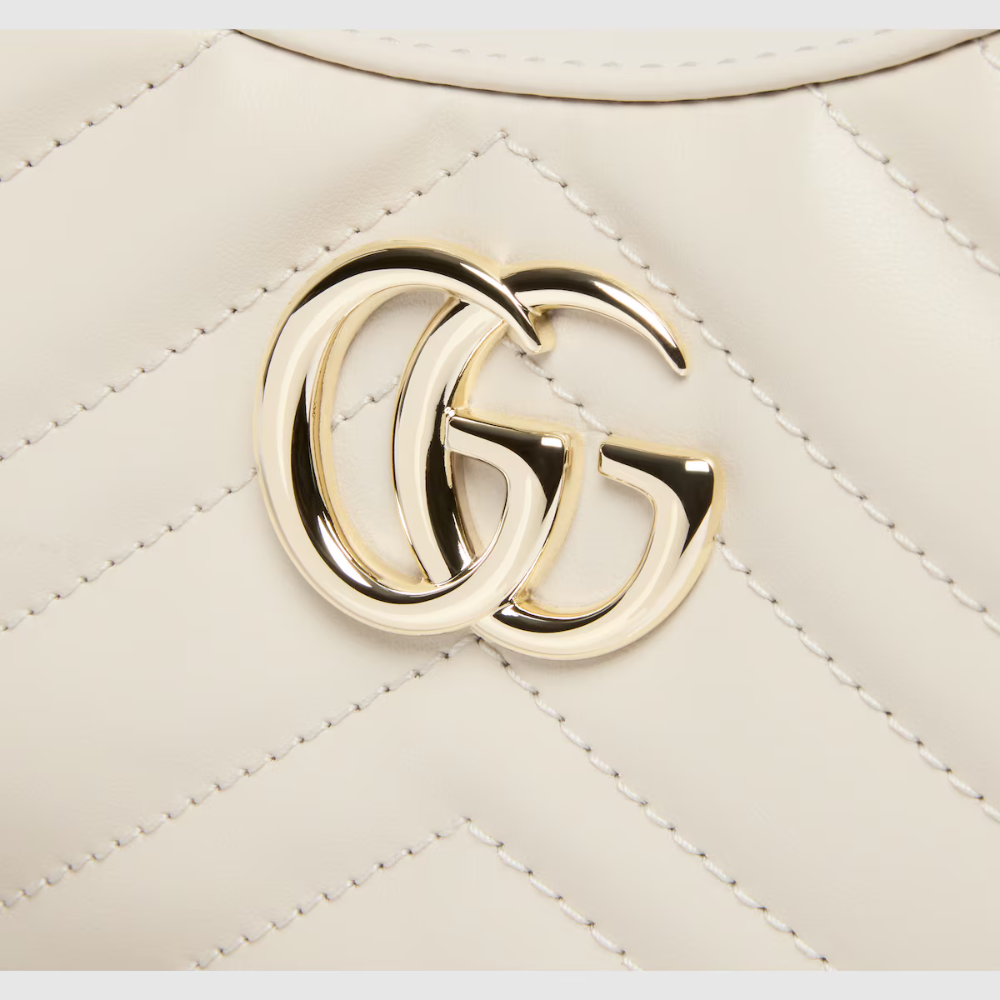 Gucci GG Marmont Leather Small Shoulder Bag – White