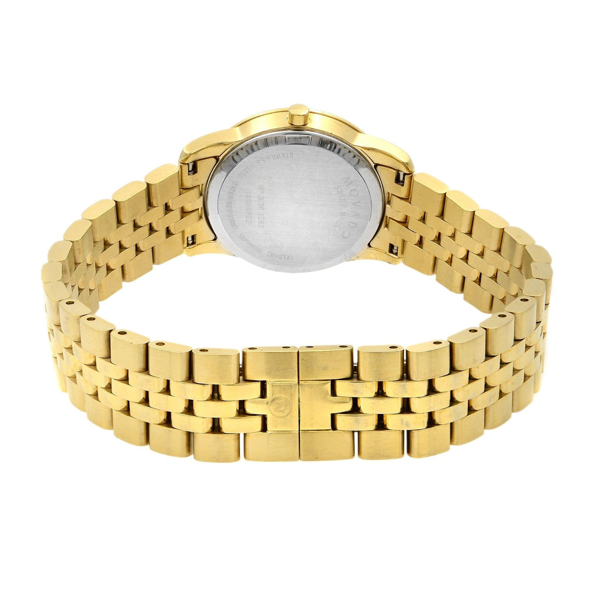 Movado Museum Classic Quartz Black Dial Gold Steel Strap Watch For Women - 0607005
