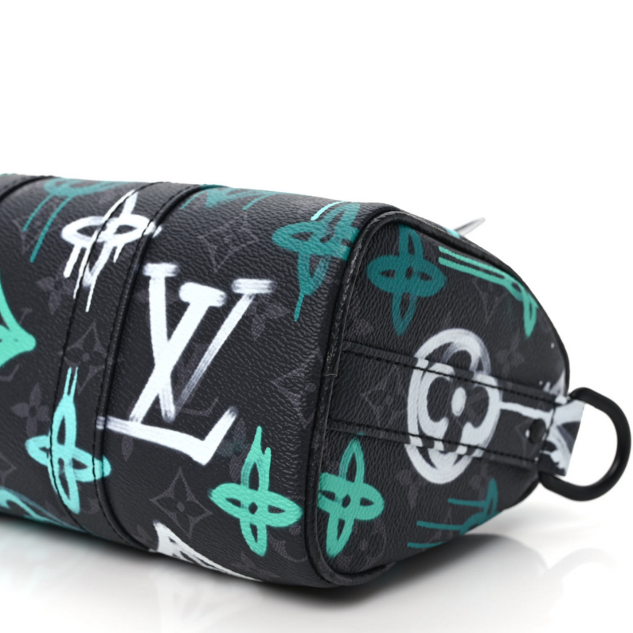 Louis Vuitton Monogram Eclipse Graffiti Keepall Bandoulière 25 Shoulder Bag - Green Lights