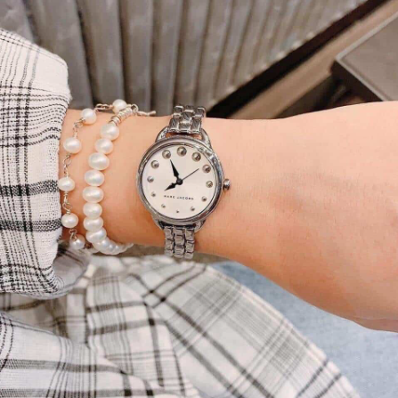 Marc Jacobs Betty White Dial Silver Steel Strap Watch for Women - MJ3497