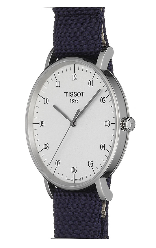 Tissot T Classic Everytime Large White Dial Blue NATO Strap Watch For Men - T109.610.17.037.00