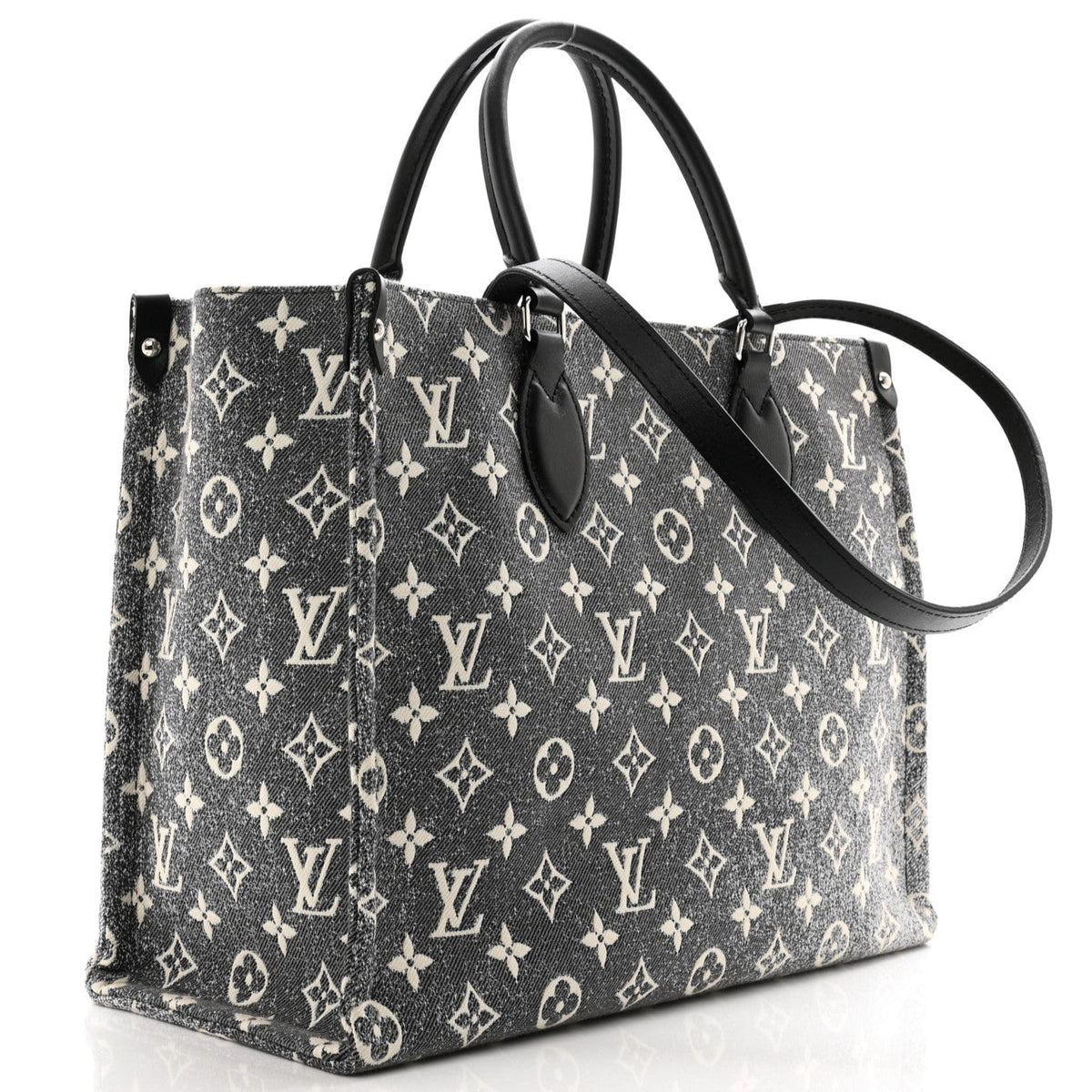 Louis Vuitton Monogram Jacquard Denim OnTheGo MM Tote Bag - Black