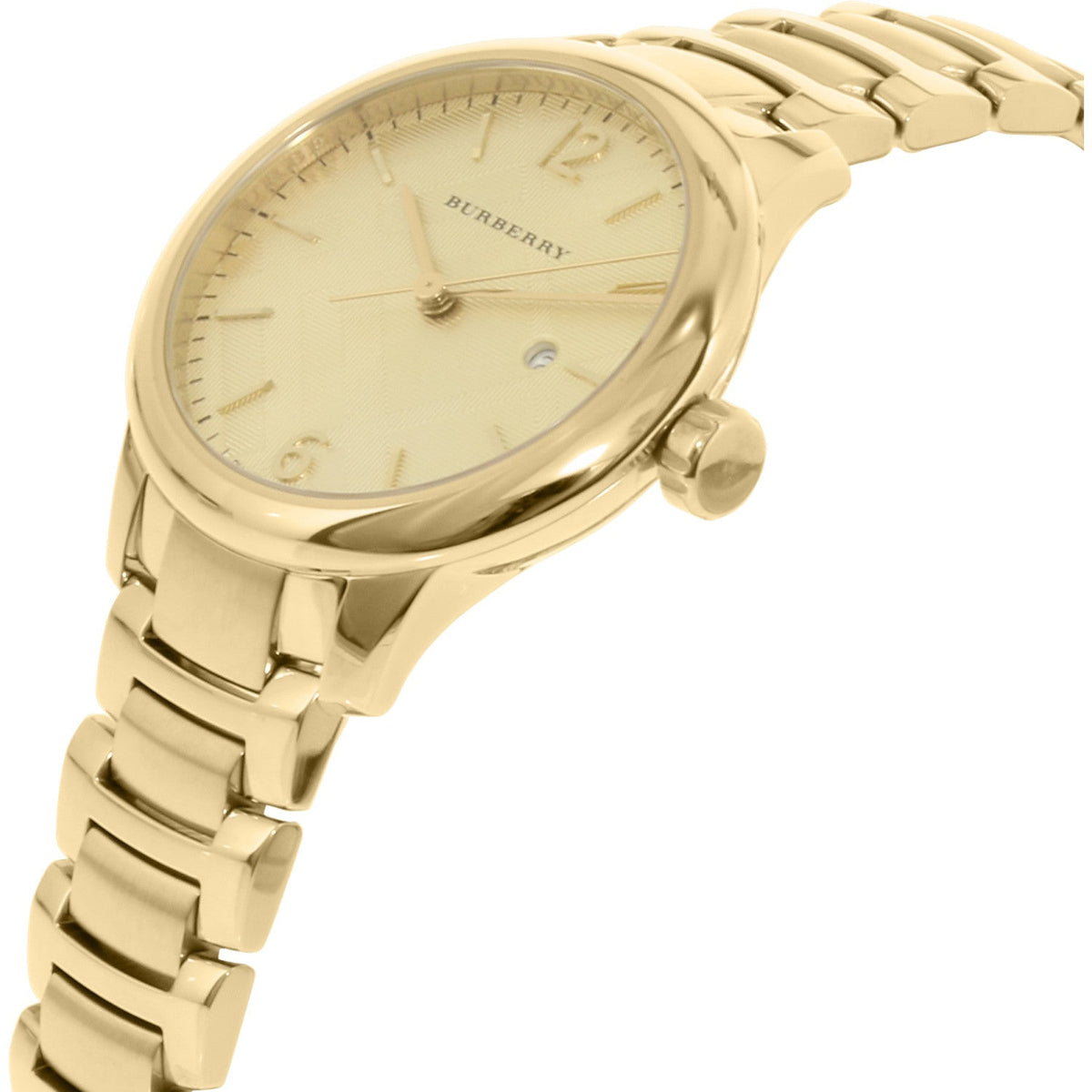 Burberry The Classic Champagne Gold Dial Gold Steel Strap Watch for Women - BU10109