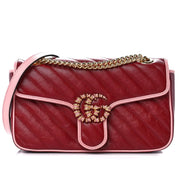 Gucci GG Marmont Small Shoulder Bag - Maroon