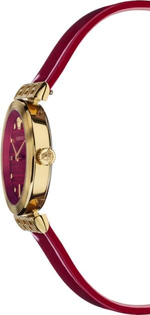 Versace Greca Meander Red Dial Red Leather Strap Watch for Women - VELW00320