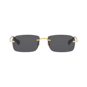Gucci gold-frame rimless sunglasses with grey tinted lenses