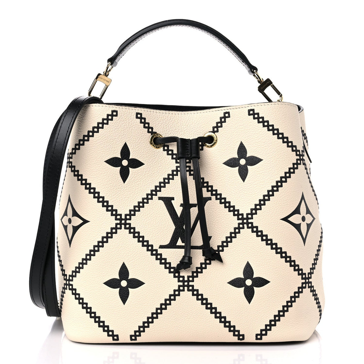 Louis Vuitton Giant Broderies NéoNoé MM Bucket Bag - White