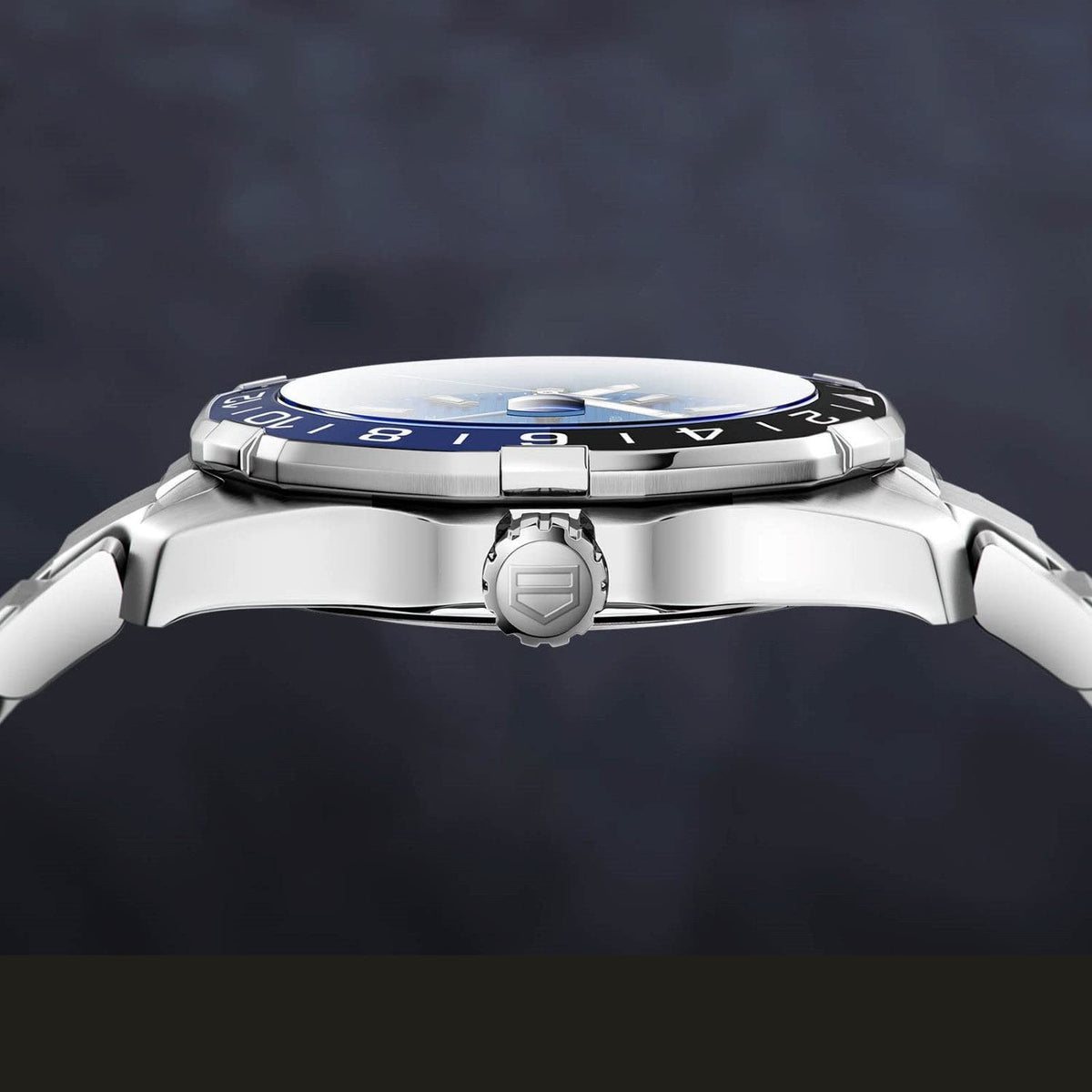 Tag Heuer Aquaracer GMT Calibre 6 Automatic Blue Dial Silver Steel Strap Watch for Men - WAY201T.BA0927