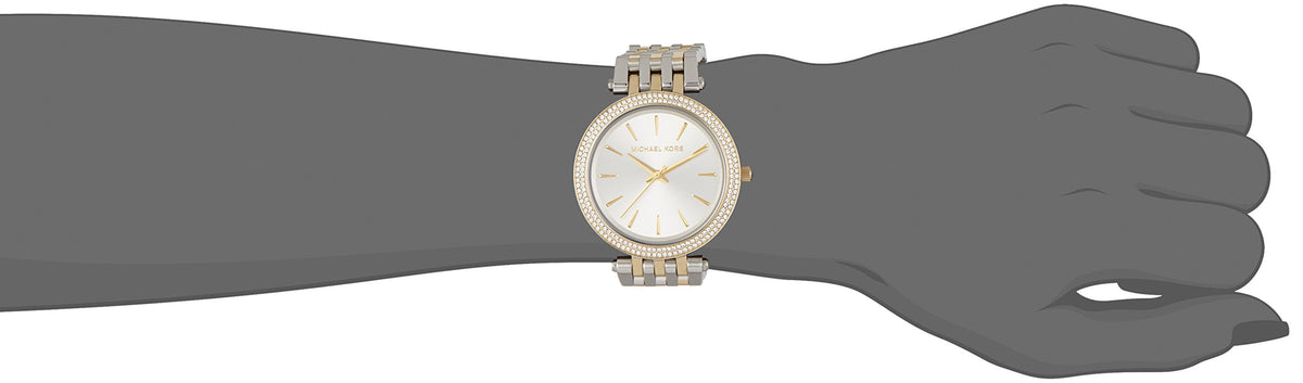 Michael Kors Darci Silver Dial Two Tone Steel Strap Watch for Women - MK3405
