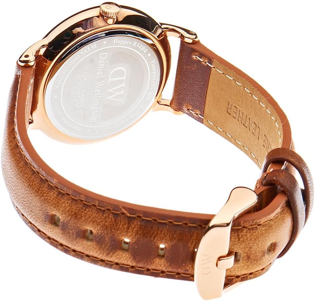 Daniel Wellington Dapper Durham White Dial Brown Leather Strap Watch For Women - DW00100113