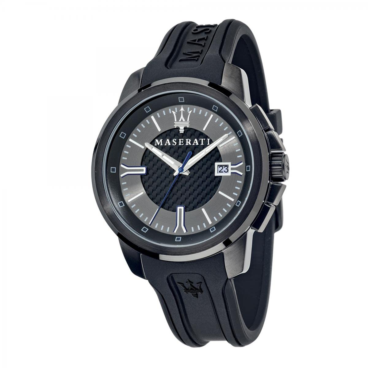 Maserati SFIDA Black Dial Black Rubber Strap Watch For Men - R8851123004