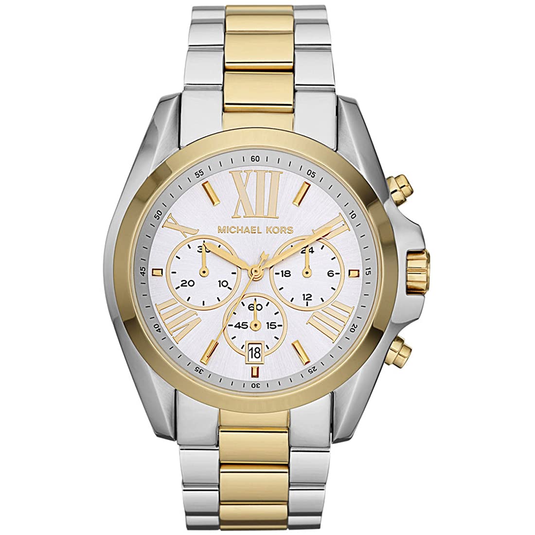 Michael Kors Bradshaw Silver Dial Two Tone Steel Strap Watch for Women - MK5627