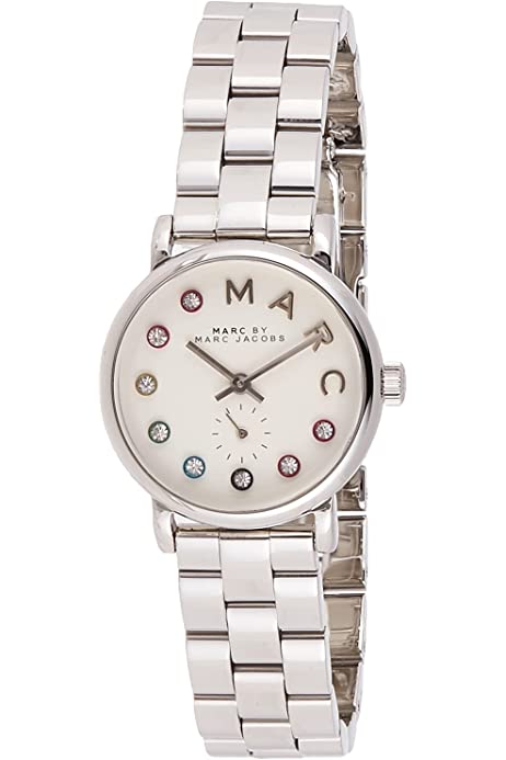 Marc Jacobs Baker Dexter White Dial Silver Steel Strap Watch for Women - MBM3423
